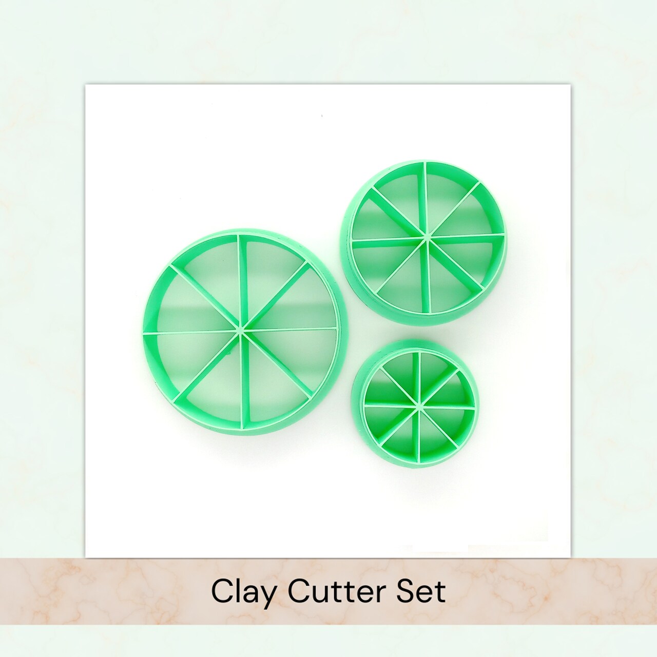Color Wheel or Pie Slice Clay Cutters, Set of 3 sizes, Adorabilities